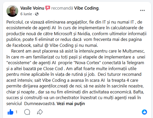 Recenzia unui participant la Intensivul Agenți AI